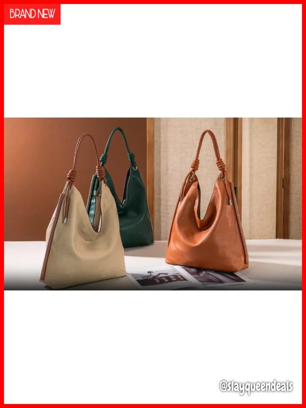 Large Slouchy Hobo Purse Women Knotted Vegan Leather Shoulder Bag Handbag